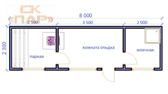Мобильная баня «Клязьма»