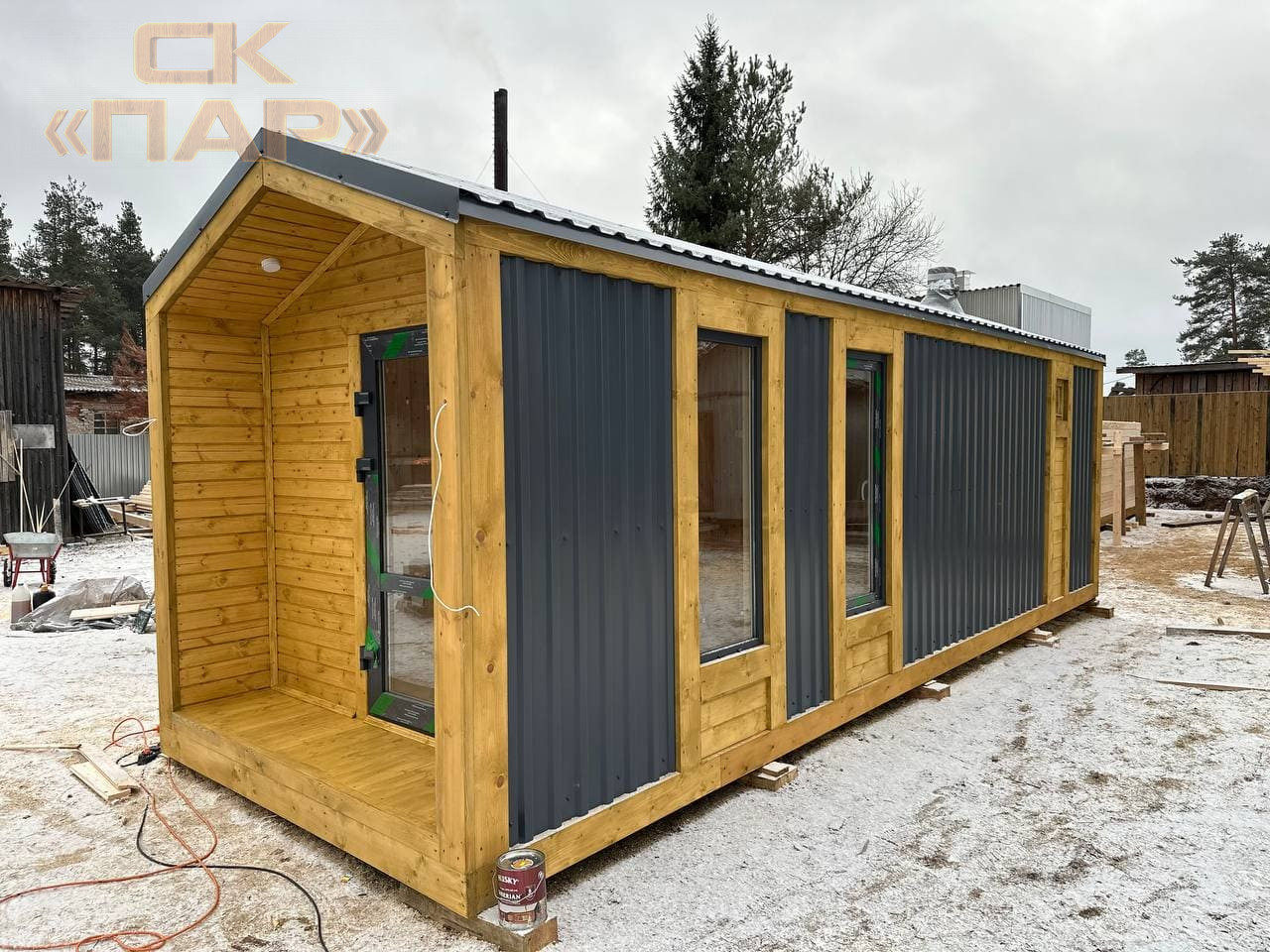 Реальная баня из бруса от СК «ПАР» - проект 50. Доставка по России.